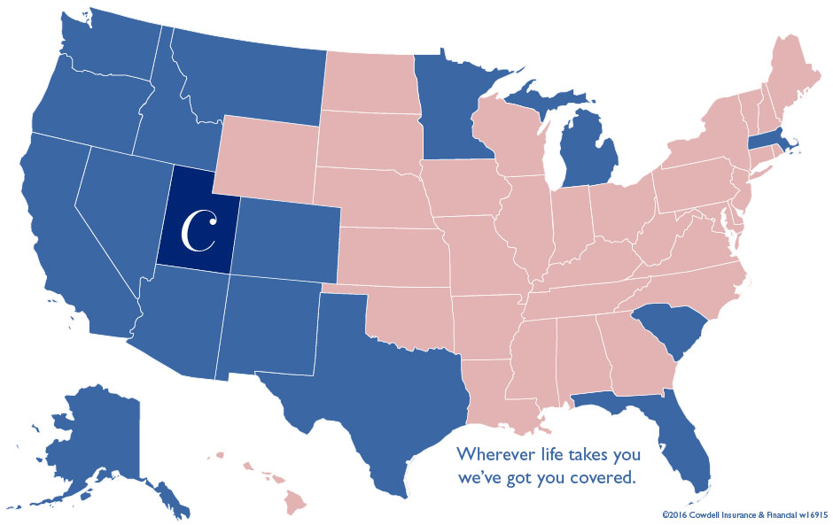 Cowdell Insurance and Financial can insure you in 17 states across our great nation.