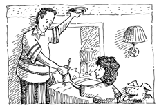 Illustration of a man putting up a smoke alarm